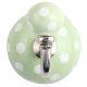 Light Green White Dot Ceramic wall Hook